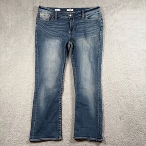 Vigoss Womens Jeans Size 18 Slim Boot Cut Blue Denim Stretch Cotton Blend